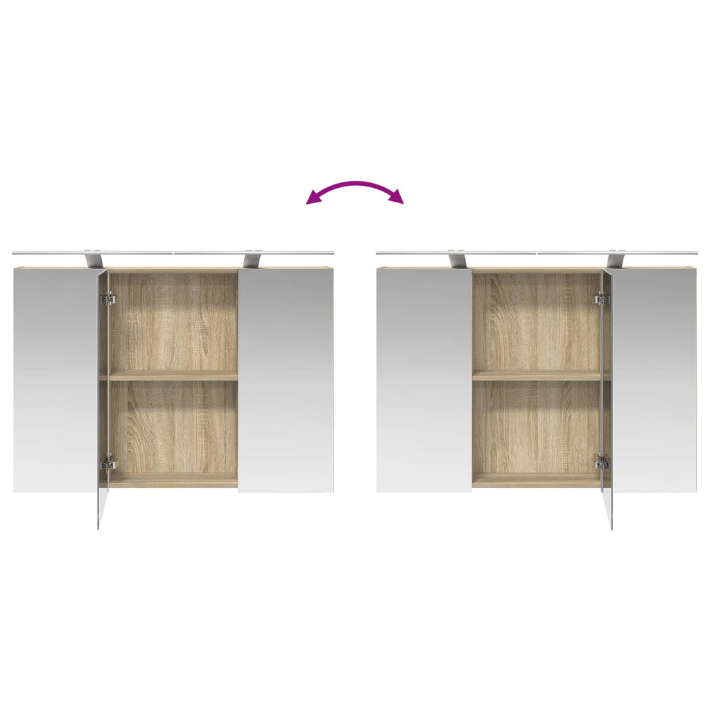 Badezimmerschrank-Set 4 pcs Sonoma-Eiche 100 x 14,5 x 70 cm