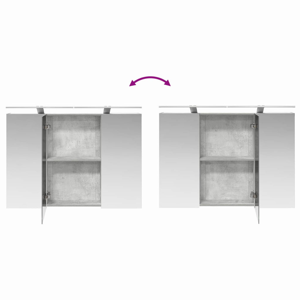 Badezimmerschrank-Set 4 pcs Betongrau 100 x 14,5 x 70 cm