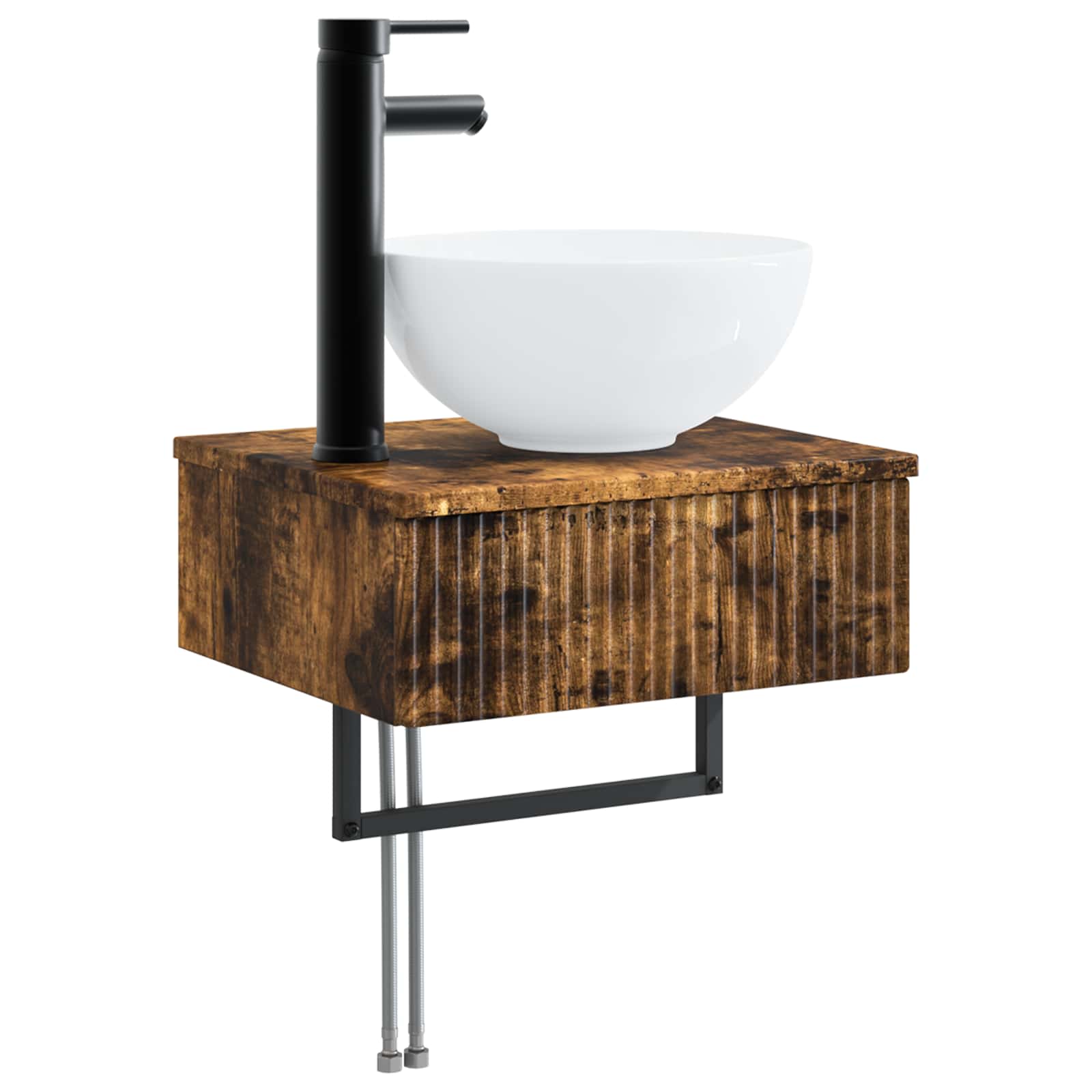 Badezimmerschrank-Set 4 pcs Geräucherte Eiche