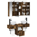 Badezimmerschrank-Set 4 pcs Geräucherte Eiche