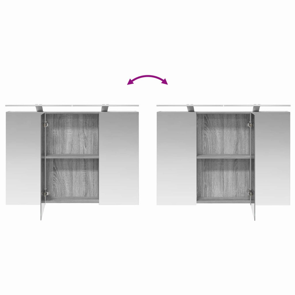 Badezimmerschrank-Set 4 pcs Grau Sonoma 100 x 14,5 x 70 cm
