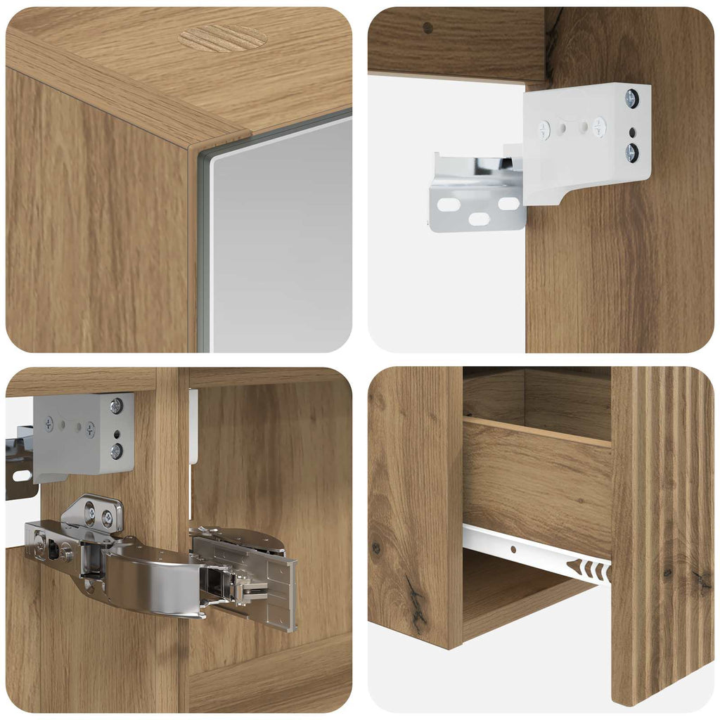 Badezimmerschrankset 4 pcs 100 x 14,5 x 70 cm Holzwerkstoff