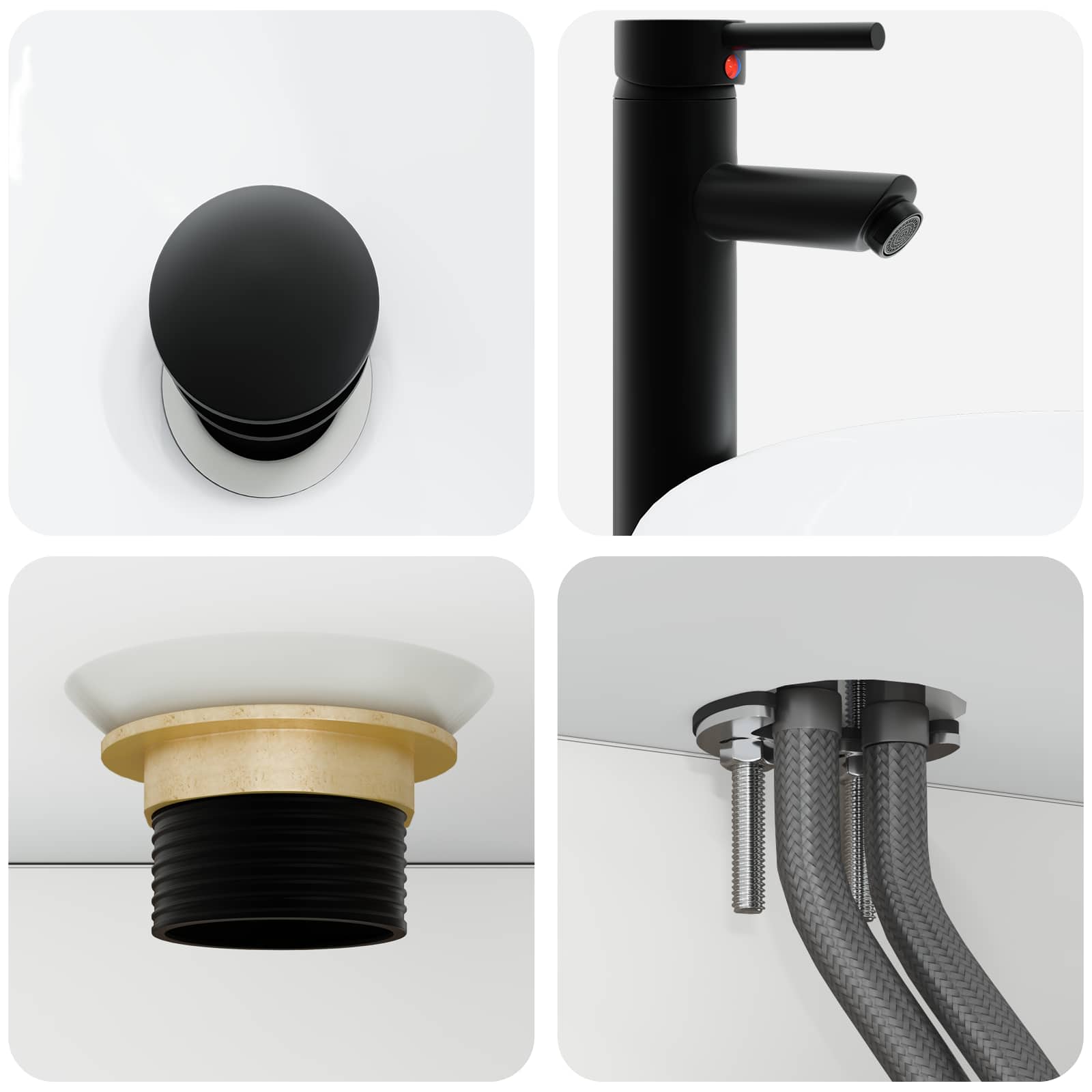 Badezimmermöbel-Set 6 pcs Weiß Ingenieurholz und Glas