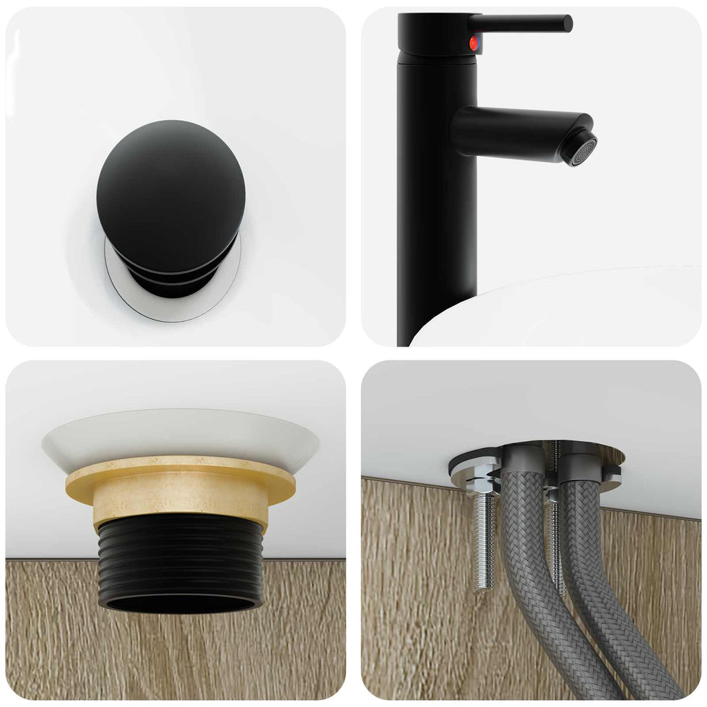 Badezimmermöbel-Set 6 pcs Sonoma-Eiche Ingenieurholz und Glas