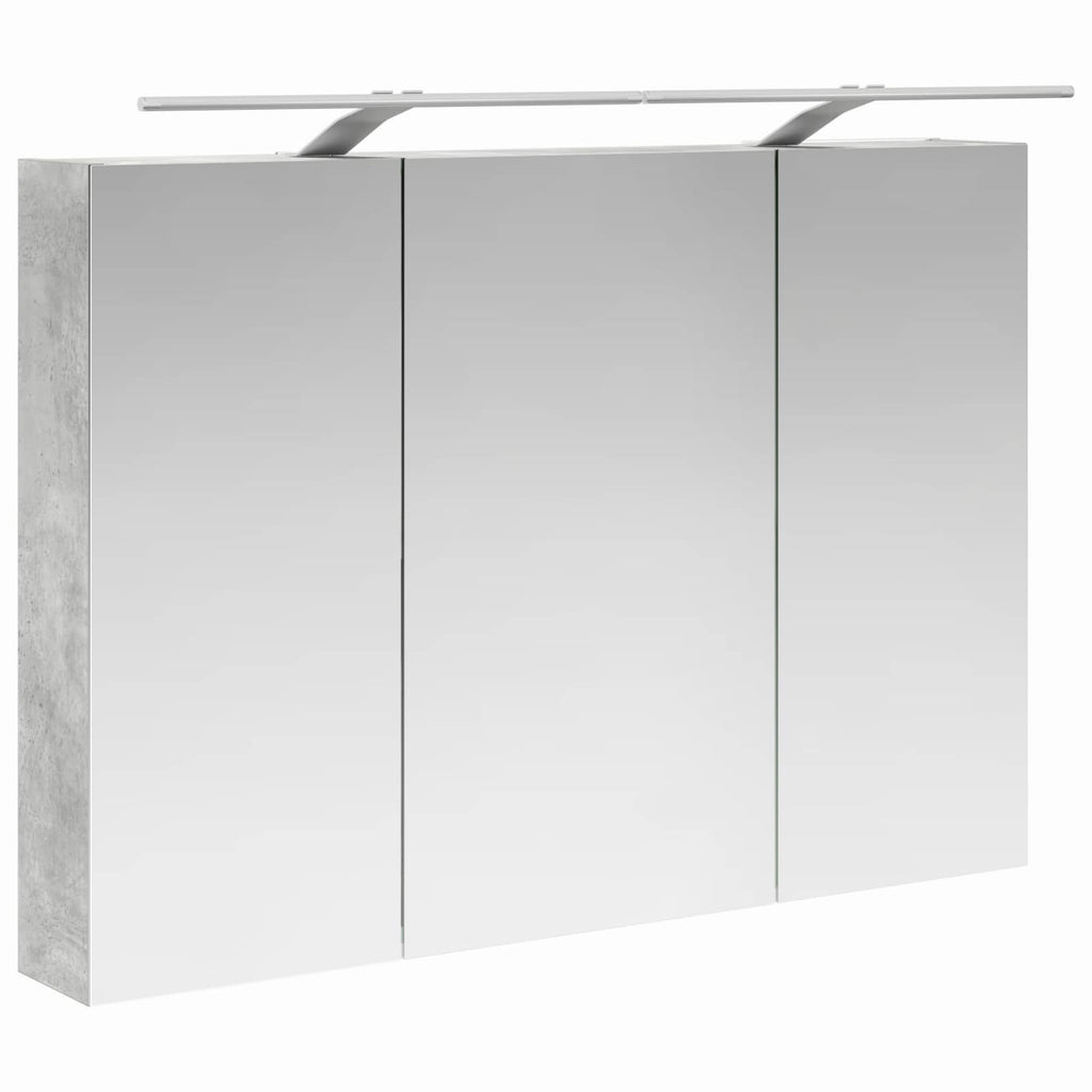 Badezimmermöbel-Set 6 pcs Betongrau Ingenieurholz und Glas
