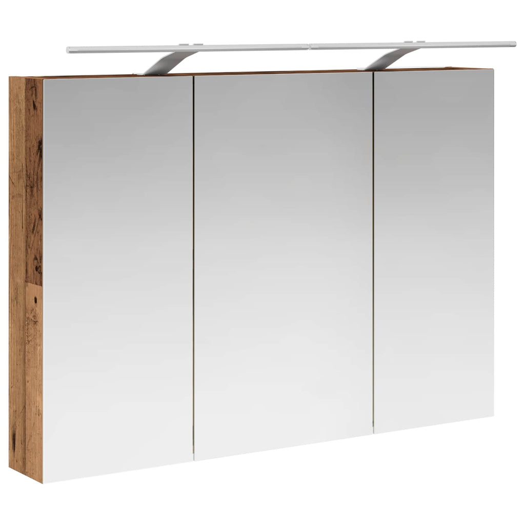 Badezimmermöbel-Set 6 pcs Altholz Ingenieurholz und Glas