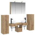 Badezimmermöbel-Set 6 pcs Artisan-Eiche Ingenieurholz und Glas