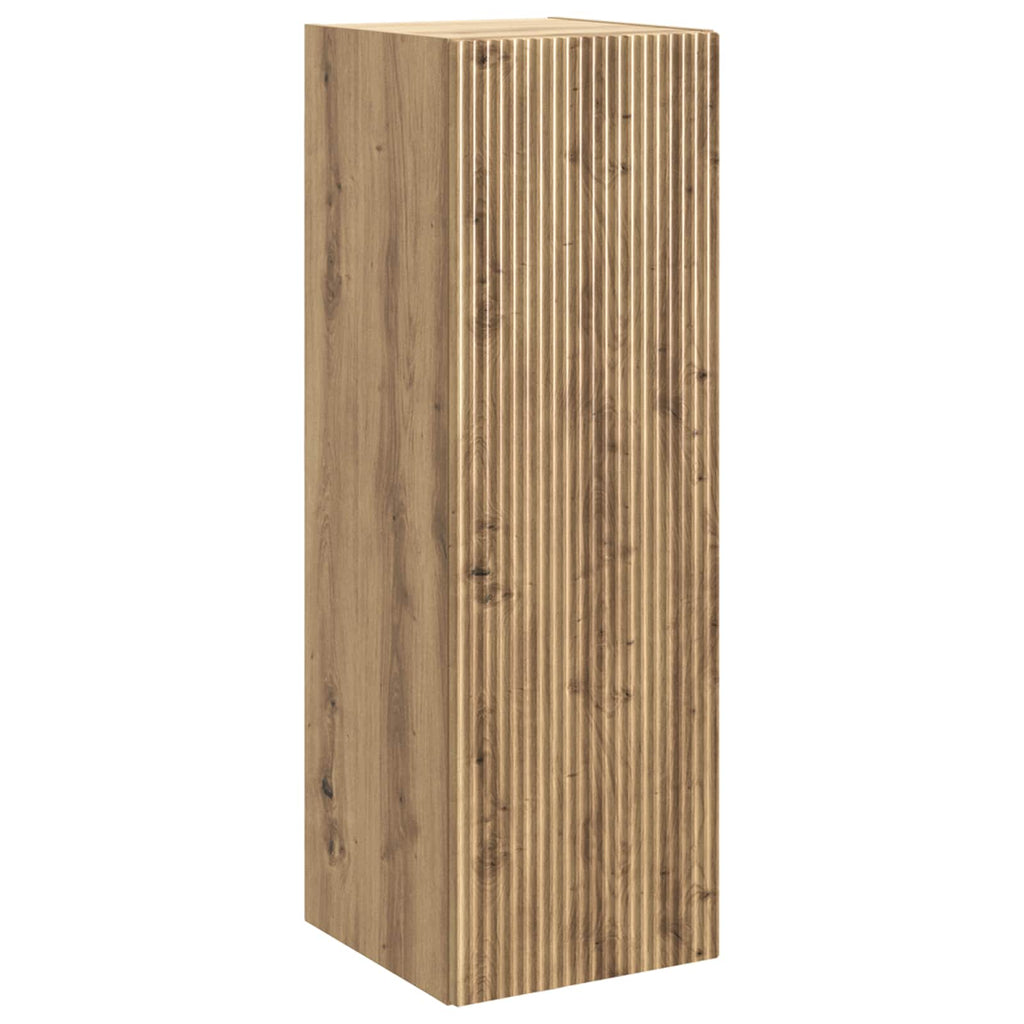 Badezimmermöbel-Set 6 pcs Artisan-Eiche Ingenieurholz und Glas