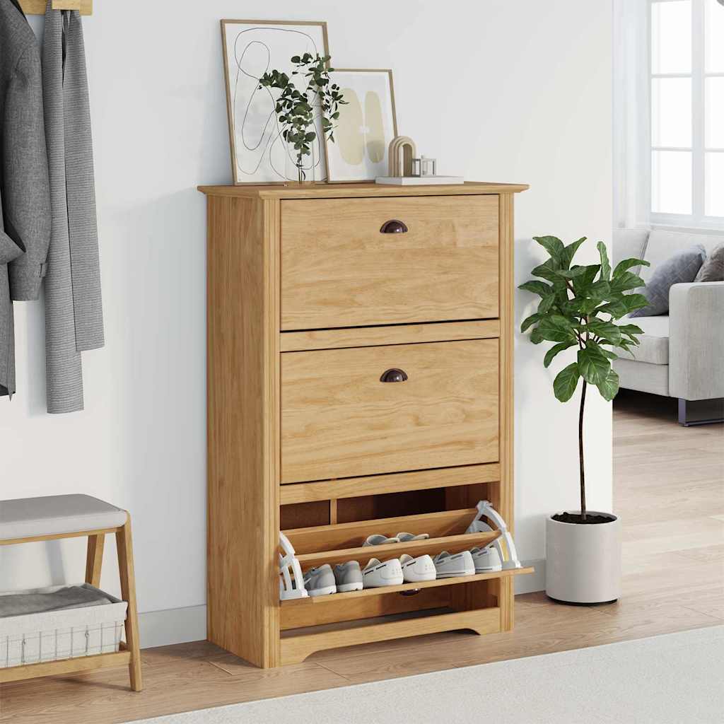 Schuhregal BODO Honigbraun 80 x 35 x 118 cm Holzwerkstoff