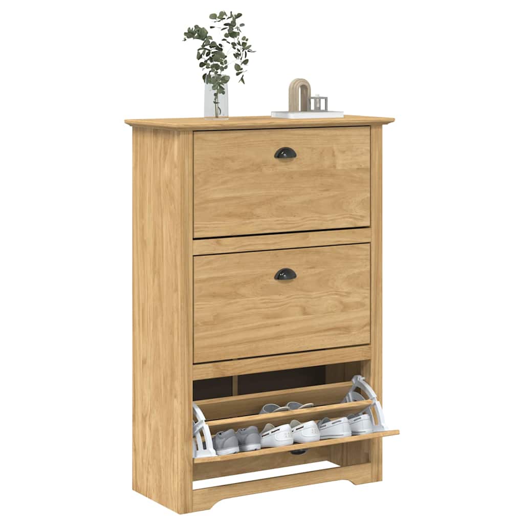 Schuhregal BODO Honigbraun 80 x 35 x 118 cm Holzwerkstoff