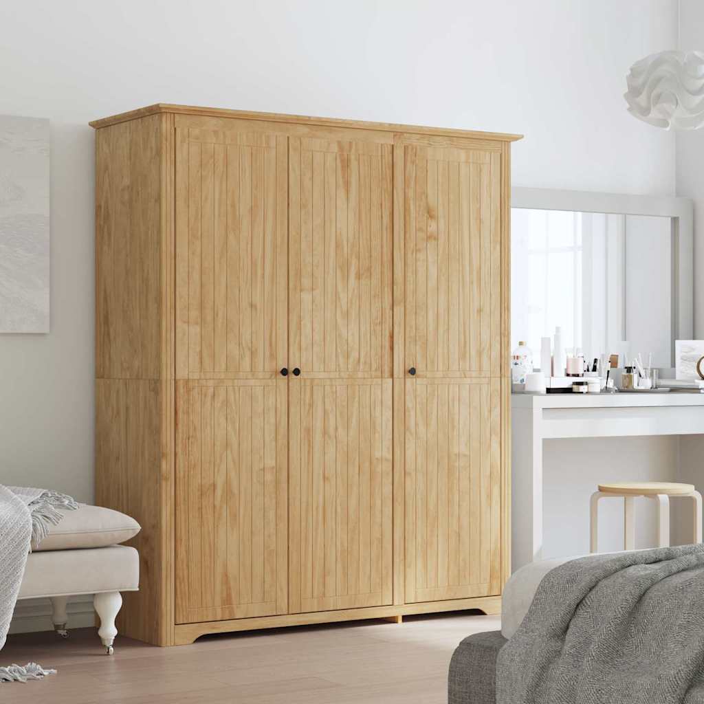 Kleiderschrank mit Speicher BODO Honigbraun 146 x 53,5 x 173 cm