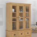 Schrank mit Glastüren BODO Honigbraun 115,5 x 38,5 x 117,7 cm