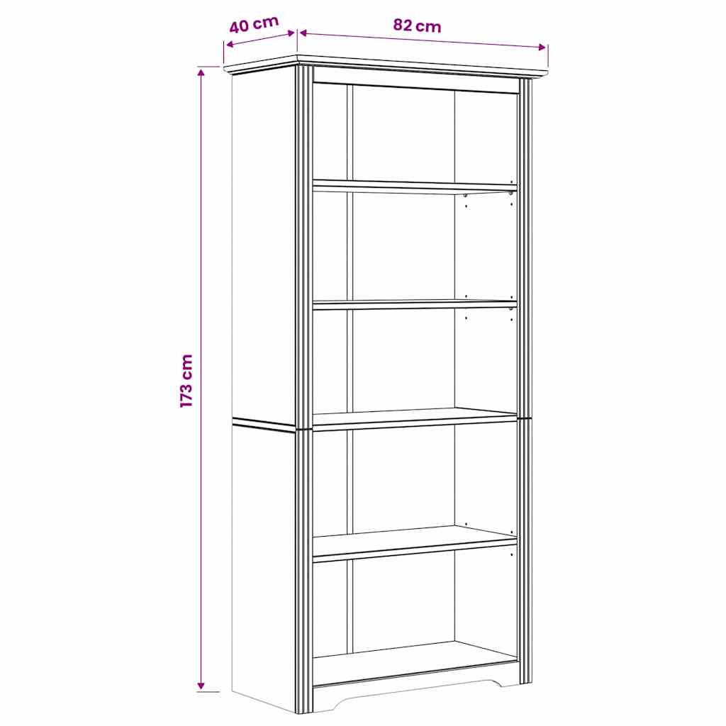 Bücherregal BODO Honigbraun 82 x 40 x 173 cm Holzwerkstoff