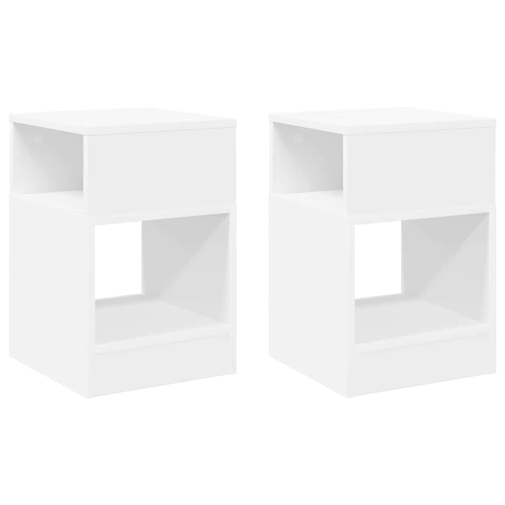 Beistelltisch 2 pcs Weiß 30,5 x 30 x 45 cm Holzwerkstoff