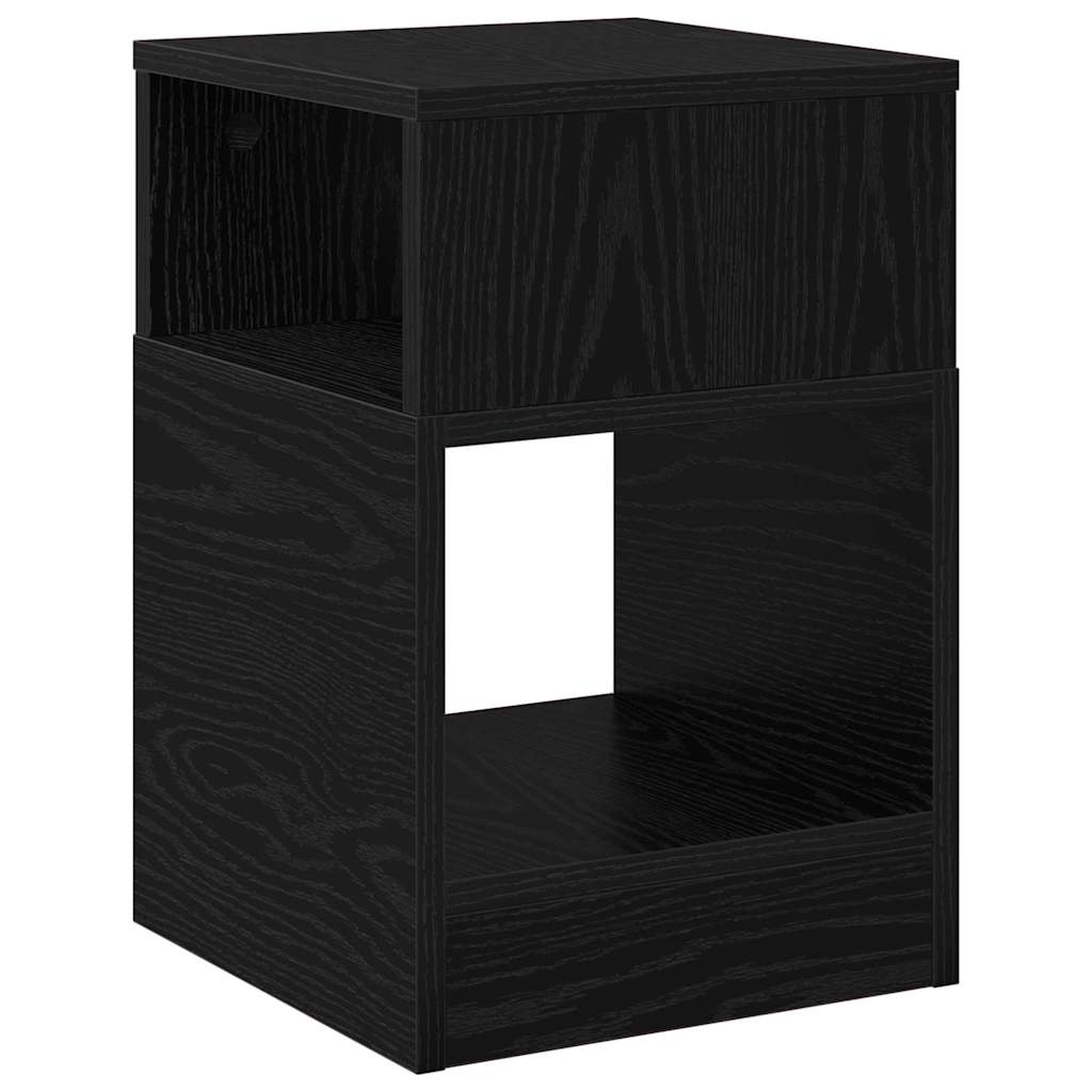 Beistelltisch Schwarz Eichen-Optik 30,5 x 30 x 45 cm