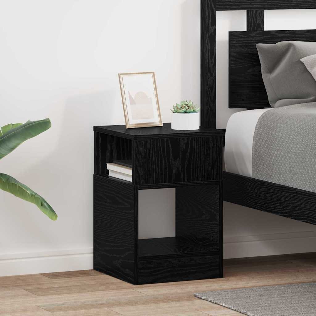 Beistelltisch 2 pcs Schwarz Eichen-Optik 30,5 x 30 x 45 cm