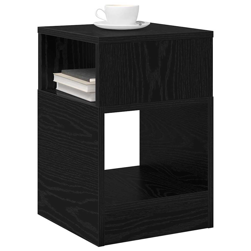 Beistelltisch 2 pcs Schwarz Eichen-Optik 30,5 x 30 x 45 cm