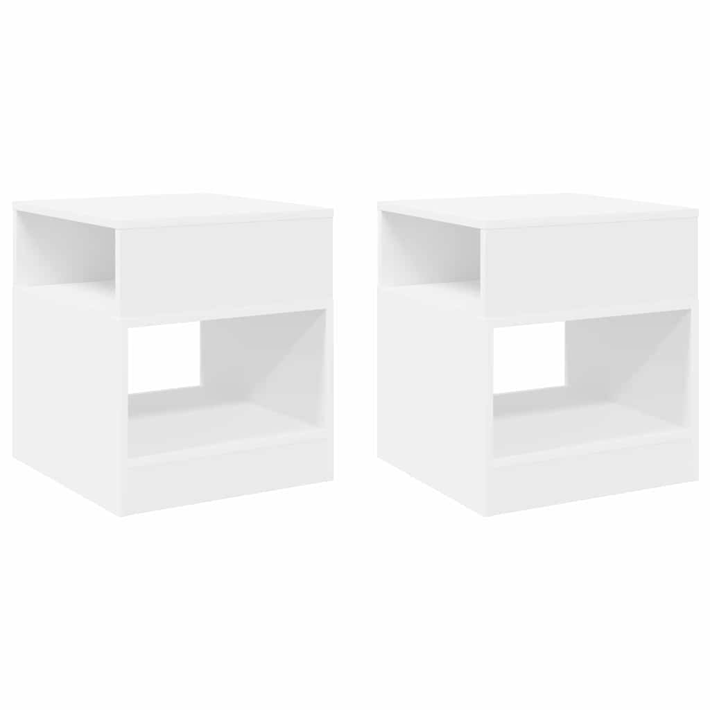 Beistelltisch 2 pcs Weiß 40,5 x 40 x 45 cm Holzwerkstoff