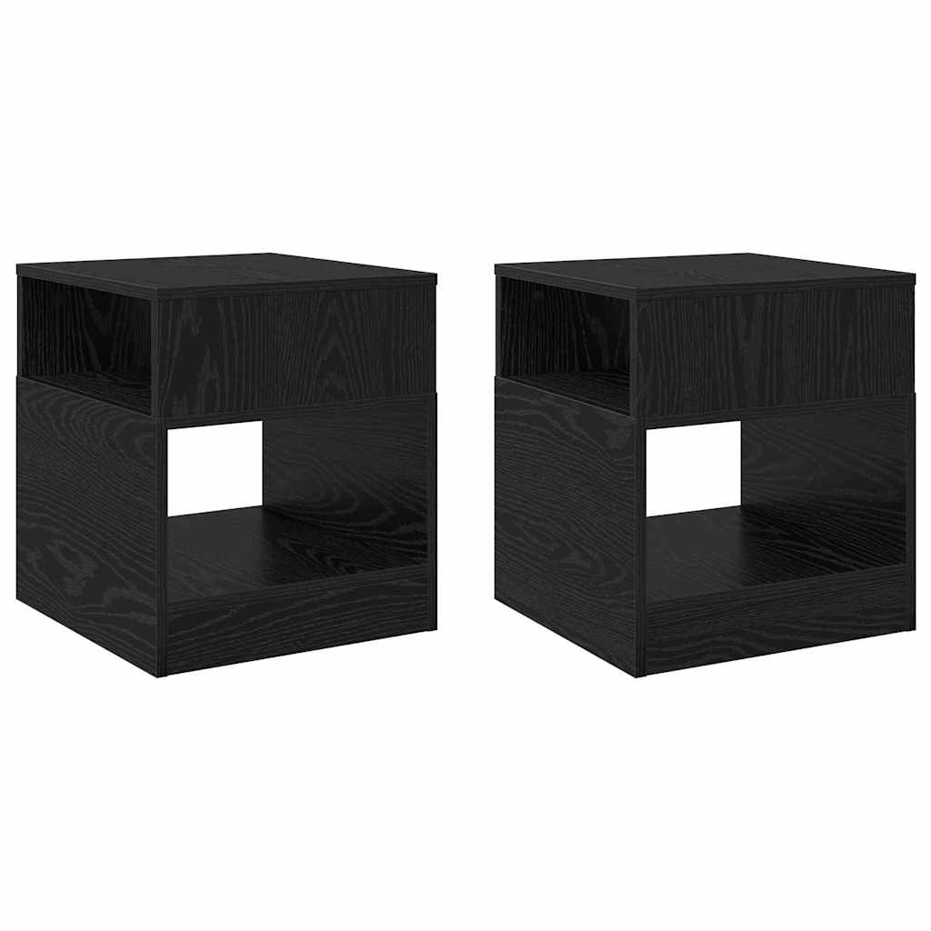 Beistelltisch 2 pcs Schwarz Eichen-Optik 40,5 x 40 x 45 cm
