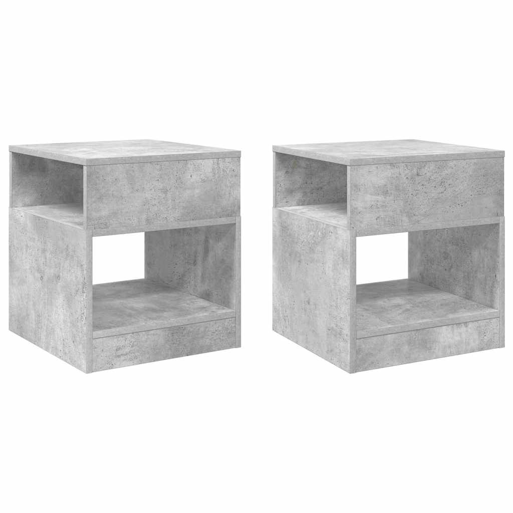 Beistelltisch 2 pcs Beton Grau 40,5 x 40 x 45 cm Holzwerkstoff