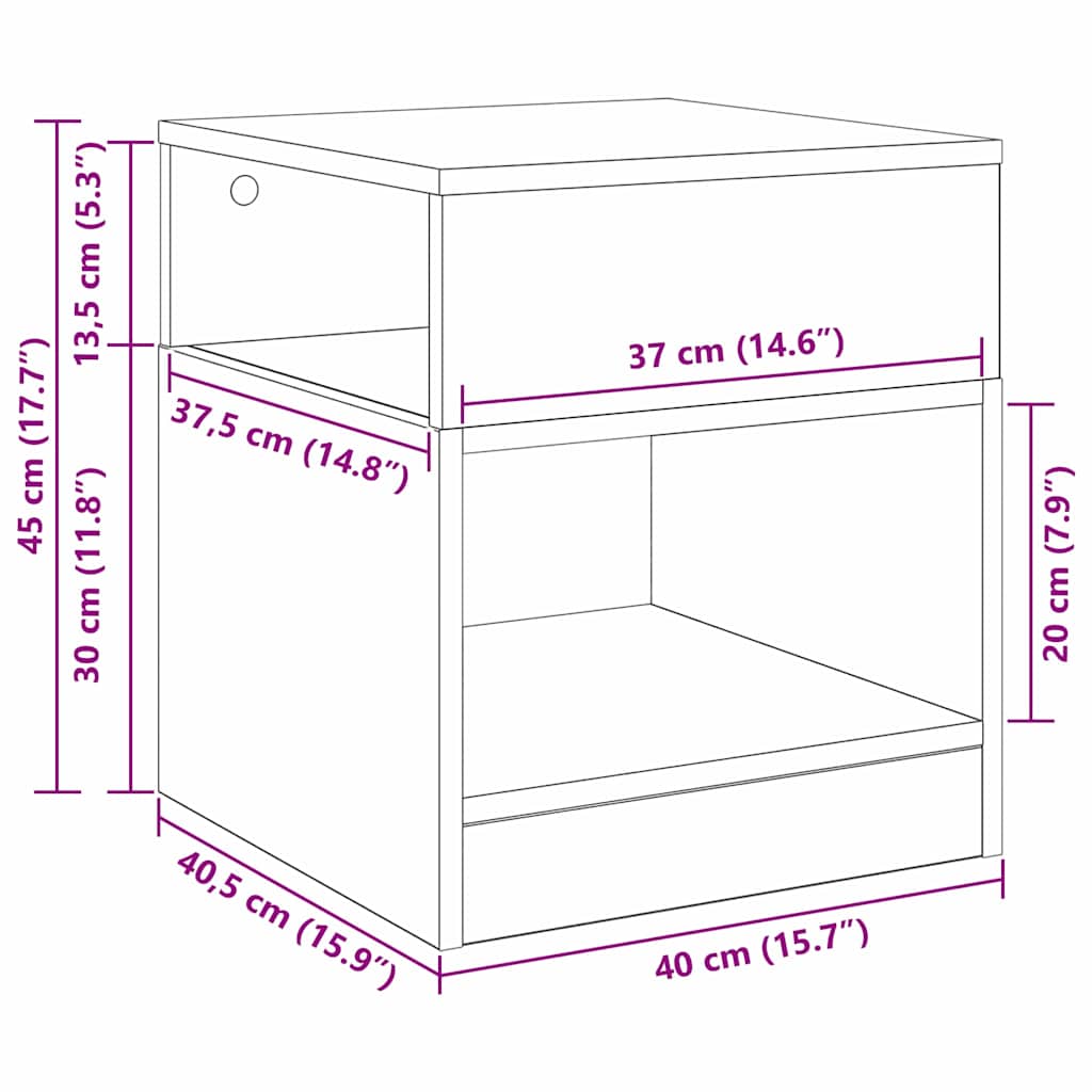 Beistelltisch Altholz 40,5 x 40 x 45 cm Holzwerkstoff