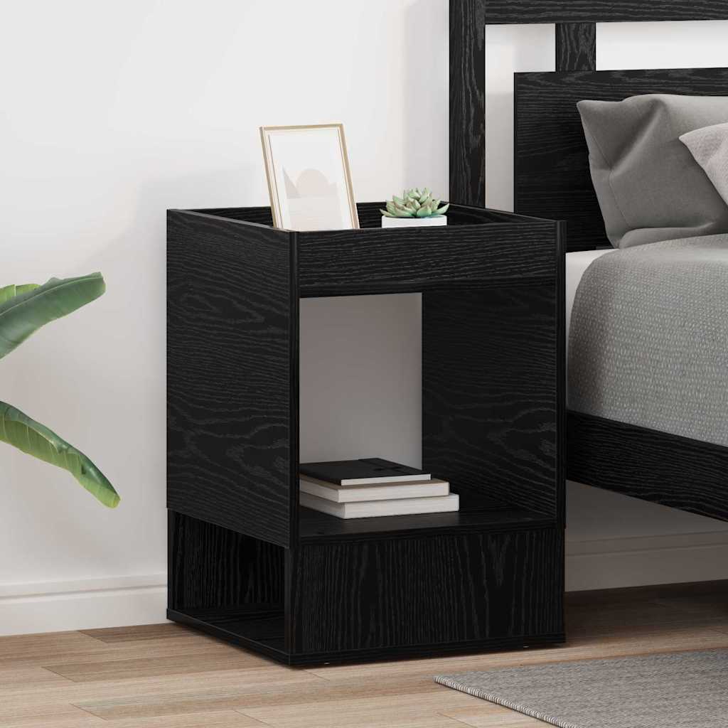 Beistelltisch 2 pcs Schwarz Eichen-Optik 40 x 40 x 56 cm