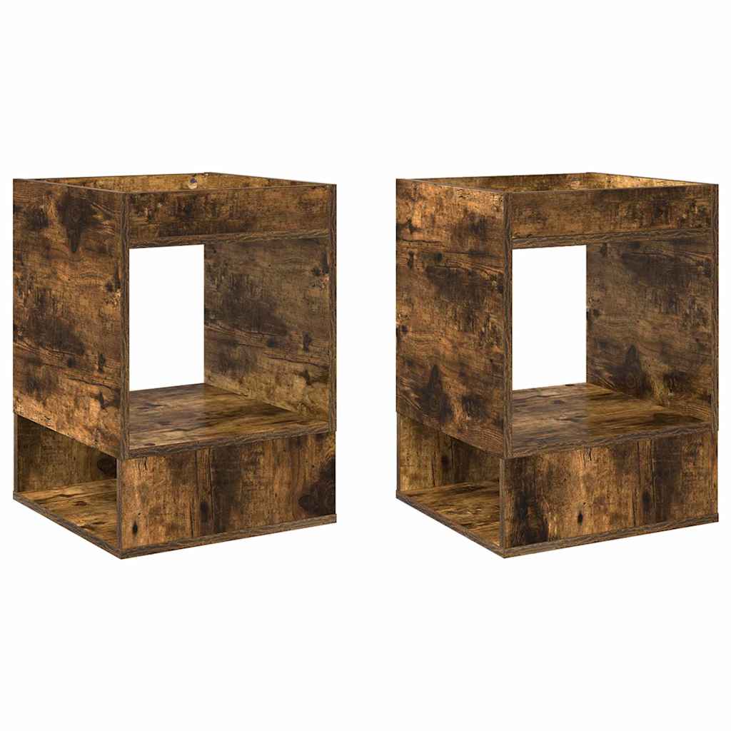 Beistelltisch 2 pcs Geräucherte Eiche 40 x 40 x 56 cm