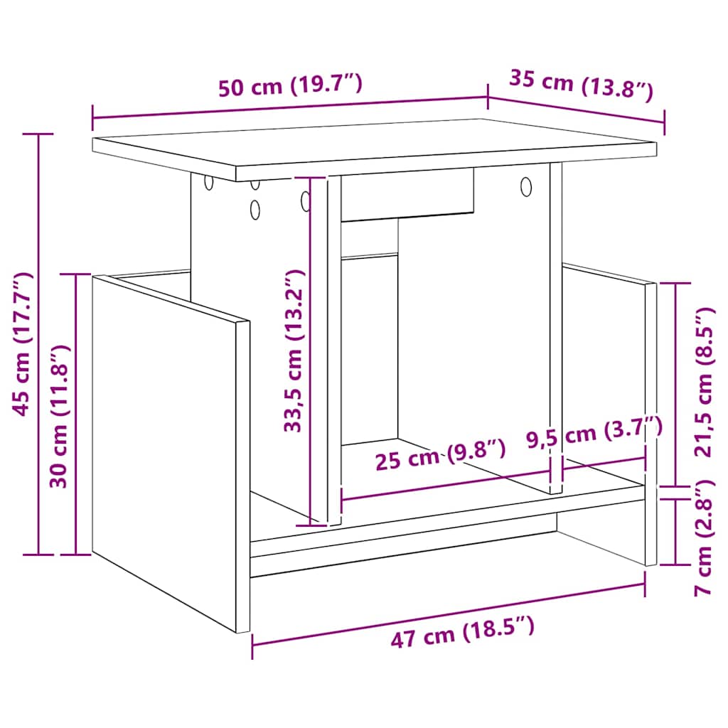 TV-Ständer Altholz 50 x 35 x 45 cm Holzwerkstoff