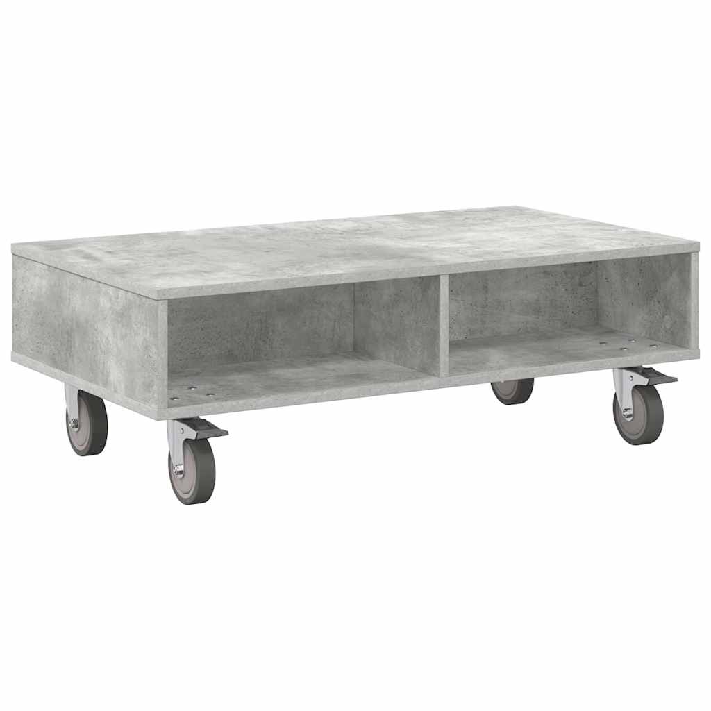 Beistelltisch mit Rädern Beton Grau 90 x 50 x 30 cm