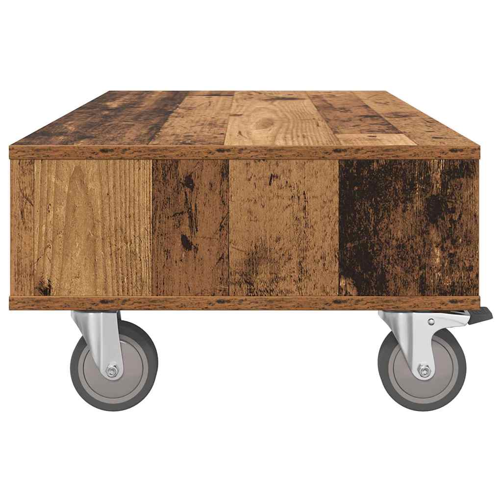 Beistelltisch mit Rädern Altholz 90 x 50 x 30 cm Holzwerkstoff