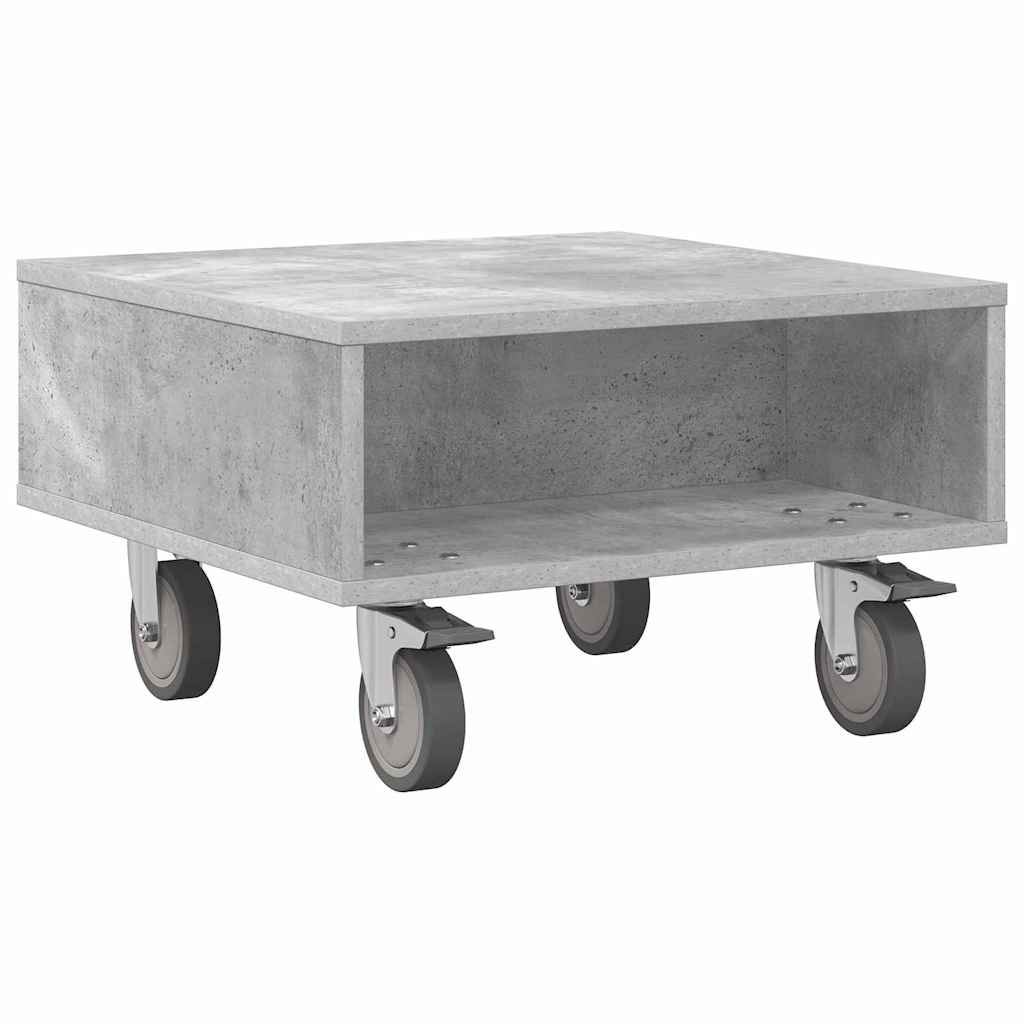 Beistelltisch mit Rädern Beton Grau 50,5 x 50 x 30 cm