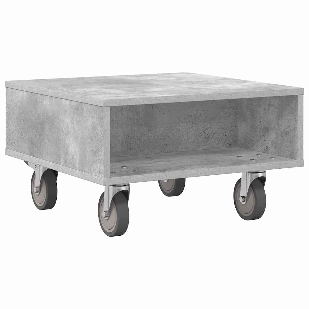 Beistelltisch mit Rädern Beton Grau 50,5 x 50 x 30 cm