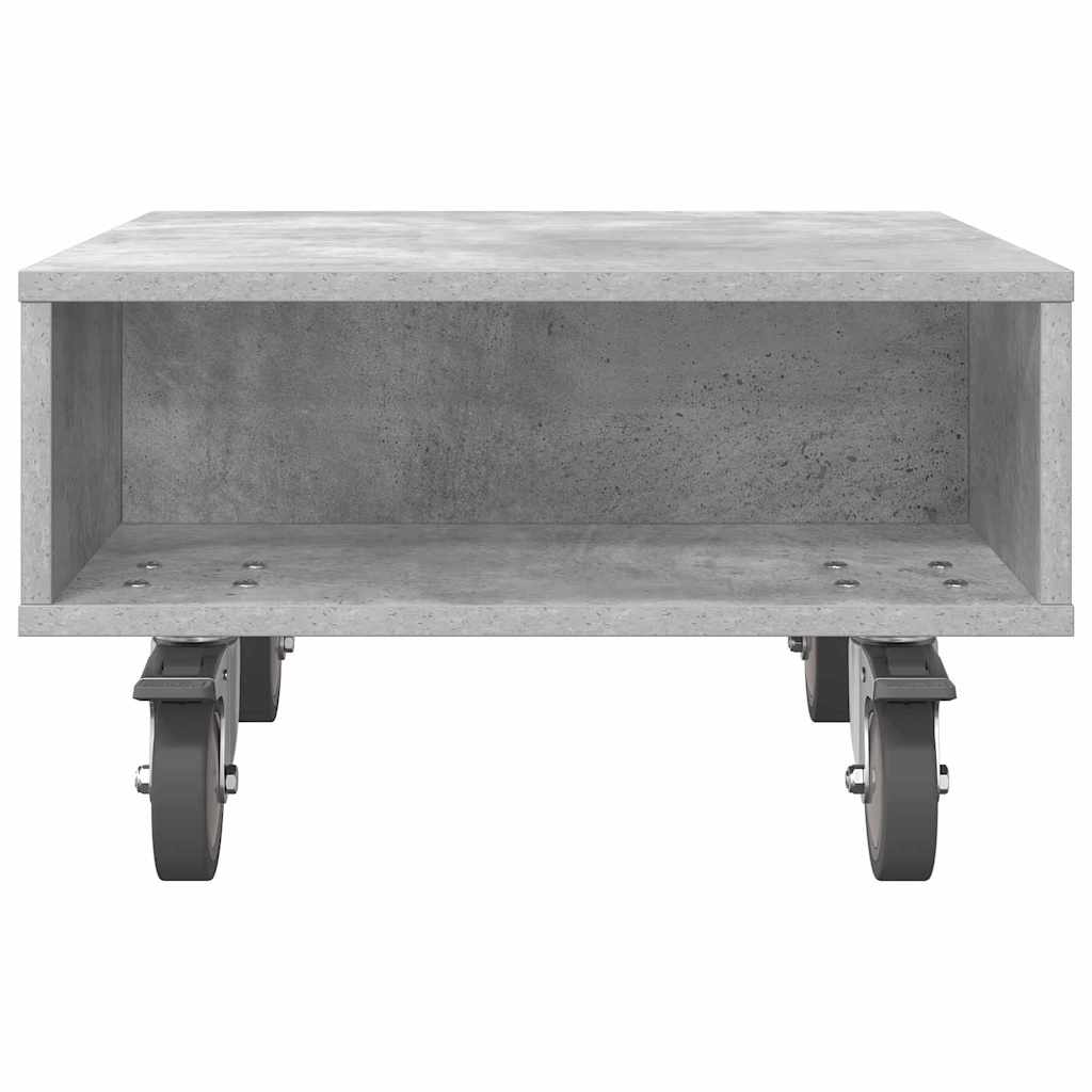 Beistelltisch mit Rädern Beton Grau 50,5 x 50 x 30 cm