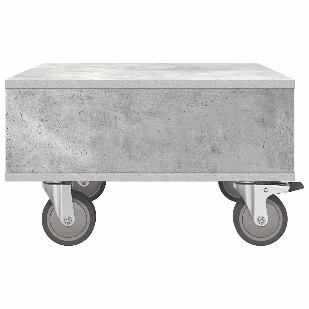 Beistelltisch mit Rädern Beton Grau 50,5 x 50 x 30 cm