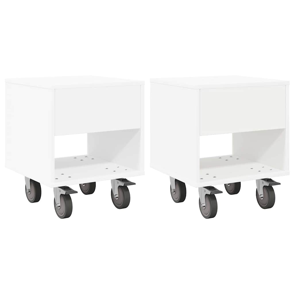 Nachttisch 2 pcs Weiß 40,5 x 40 x 48 cm Holzwerkstoff