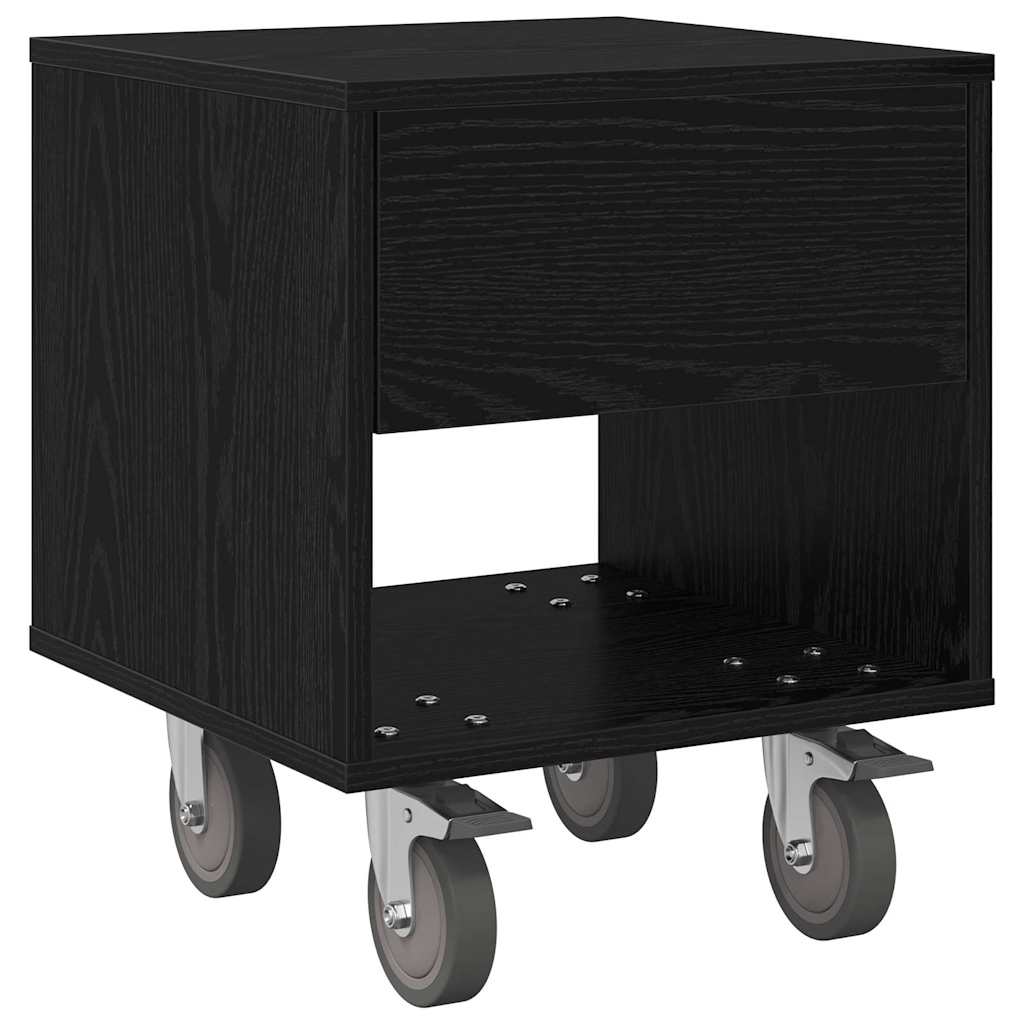 Nachttisch 2 pcs Schwarz Eichen-Optik 40,5 x 40 x 48 cm