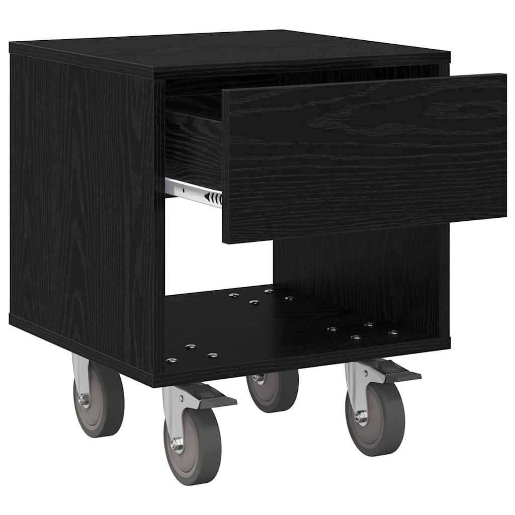 Nachttisch 2 pcs Schwarz Eichen-Optik 40,5 x 40 x 48 cm
