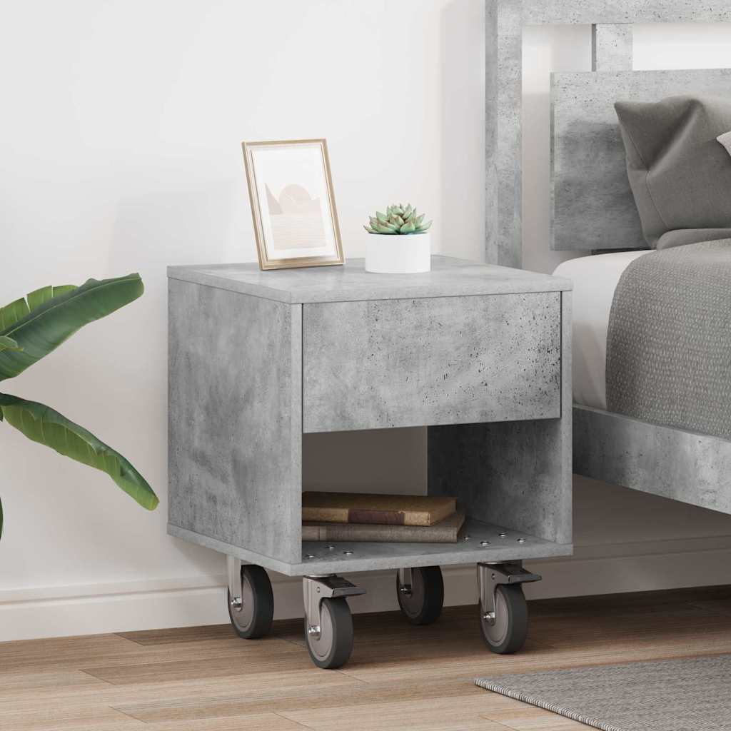Nachttisch 2 pcs Beton Grau 40,5 x 40 x 48 cm Holzwerkstoff