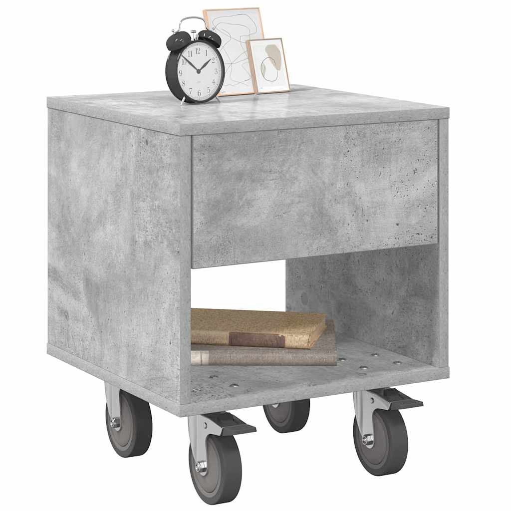 Nachttisch 2 pcs Beton Grau 40,5 x 40 x 48 cm Holzwerkstoff