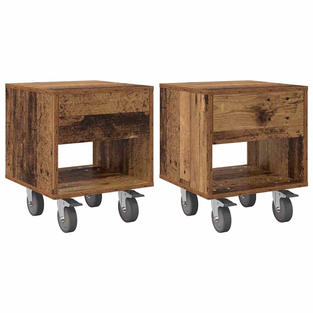 Nachttisch 2 pcs Altholz 40,5 x 40 x 48 cm Holzwerkstoff