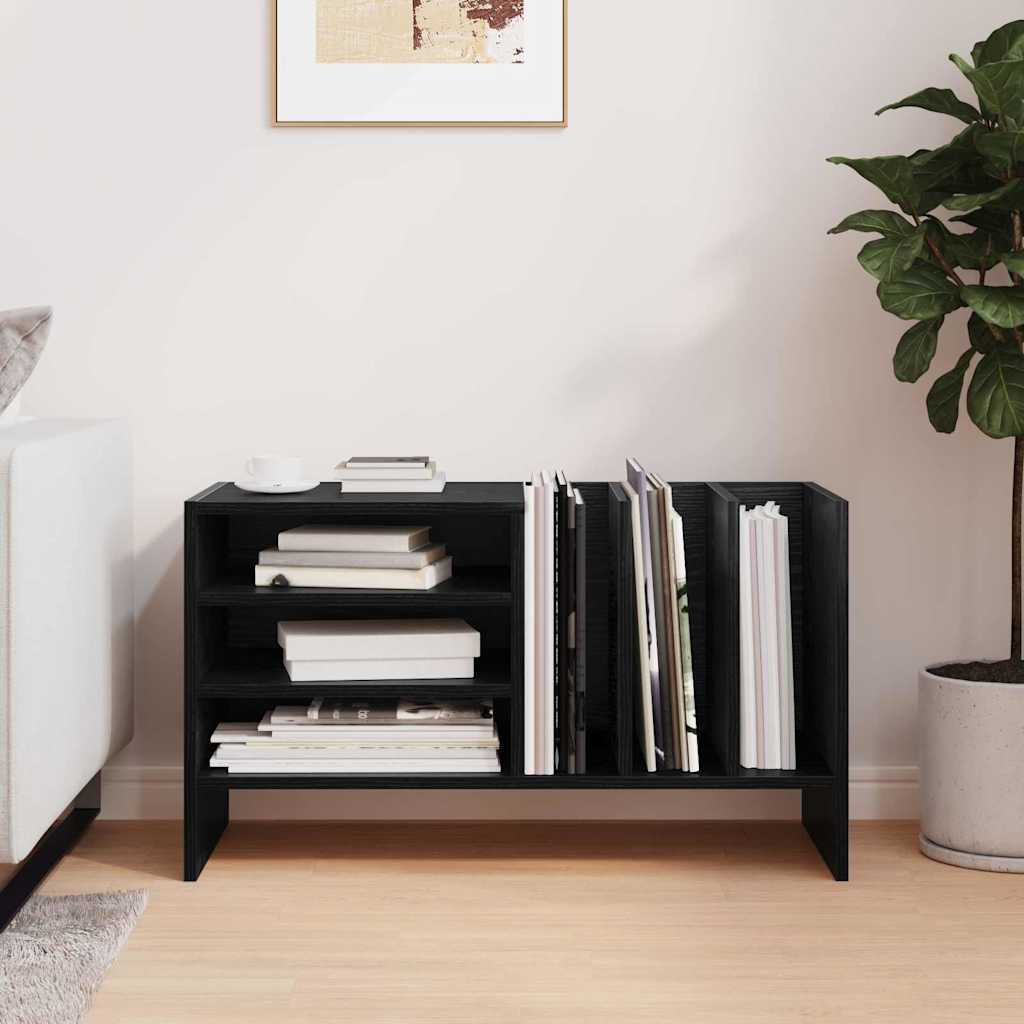 Schallplattenschrank Schwarz Eichen-Optik 78,5 x 35 x 45 cm
