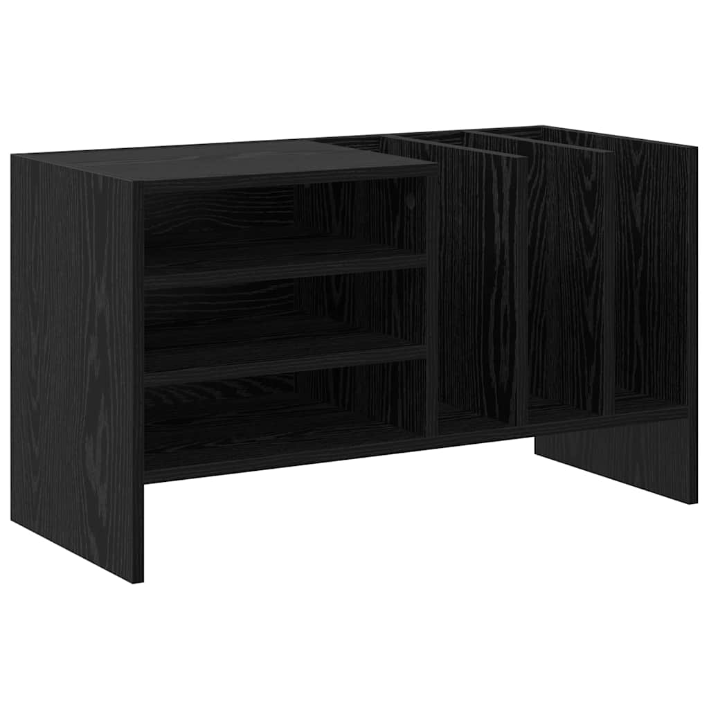 Schallplattenschrank Schwarz Eichen-Optik 78,5 x 35 x 45 cm