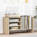 Schallplattenschrank mit Regal Sonoma-Eiche 78,5 x 35 x 45 cm