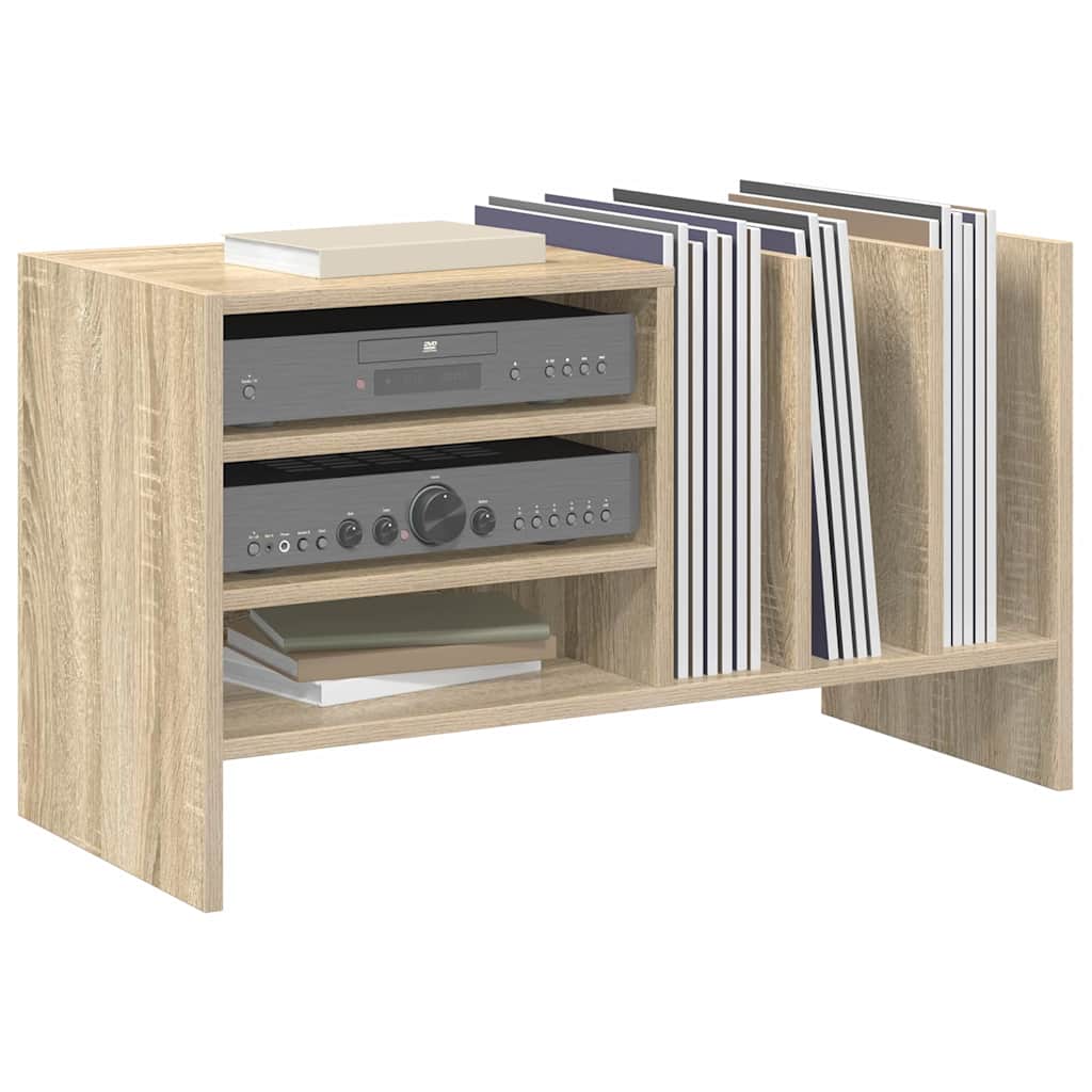 Schallplattenschrank mit Regal Sonoma-Eiche 78,5 x 35 x 45 cm