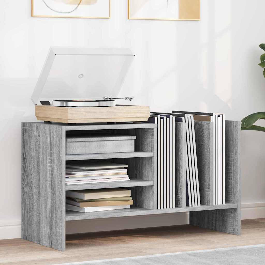 Schallplattenschrank mit Regal Graues Sonoma 78,5 x 35 x 45 cm