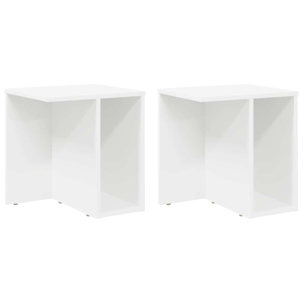 Beistelltisch 2 pcs Weiß 37 x 32 x 40 cm Holzwerkstoff