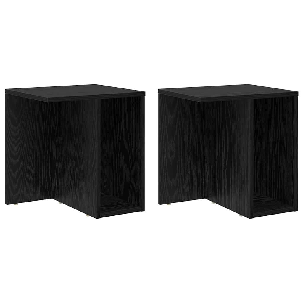 Beistelltisch 2 pcs Schwarz Eichen-Optik 37 x 32 x 40 cm