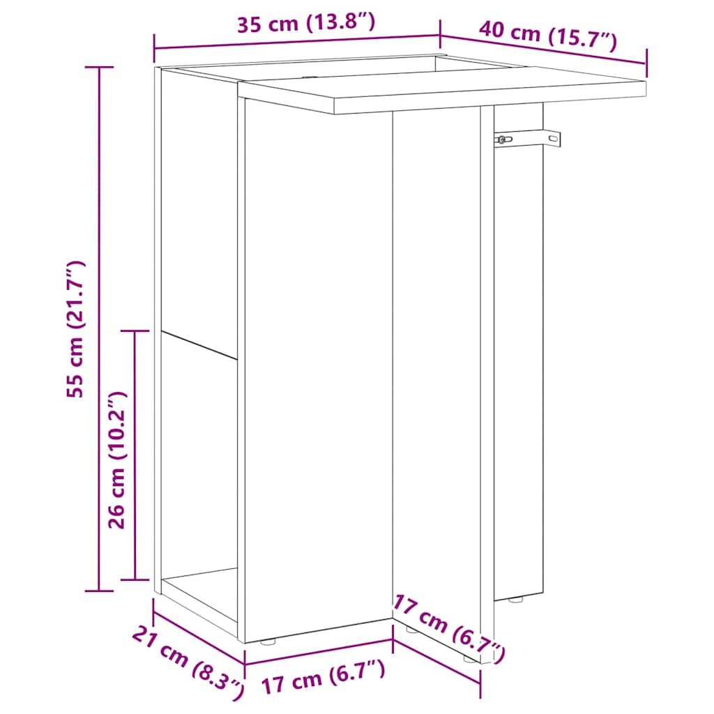 Beistelltisch Graues Sonoma 35 x 40 x 55 cm Holzwerkstoff