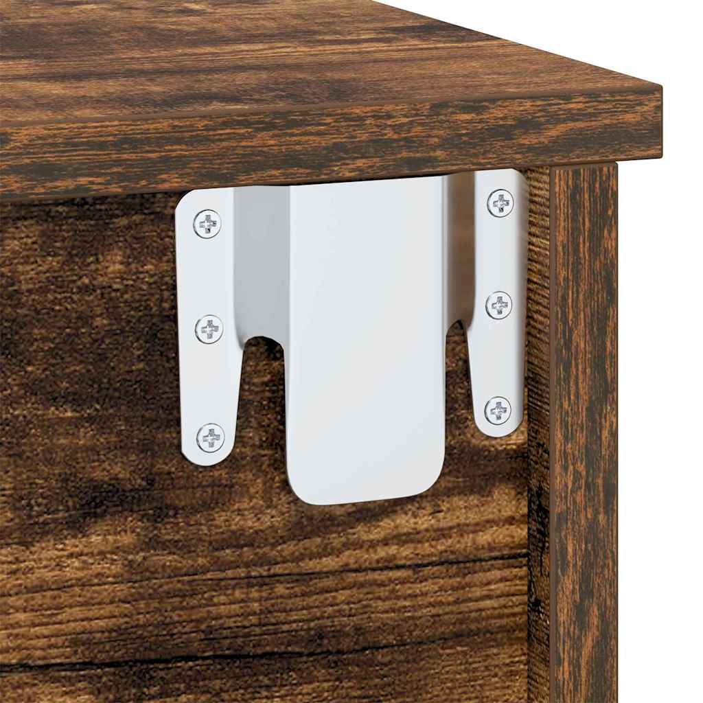 Nachttisch 2 pcs Geräucherte Eiche 40 x 31 x 15 cm