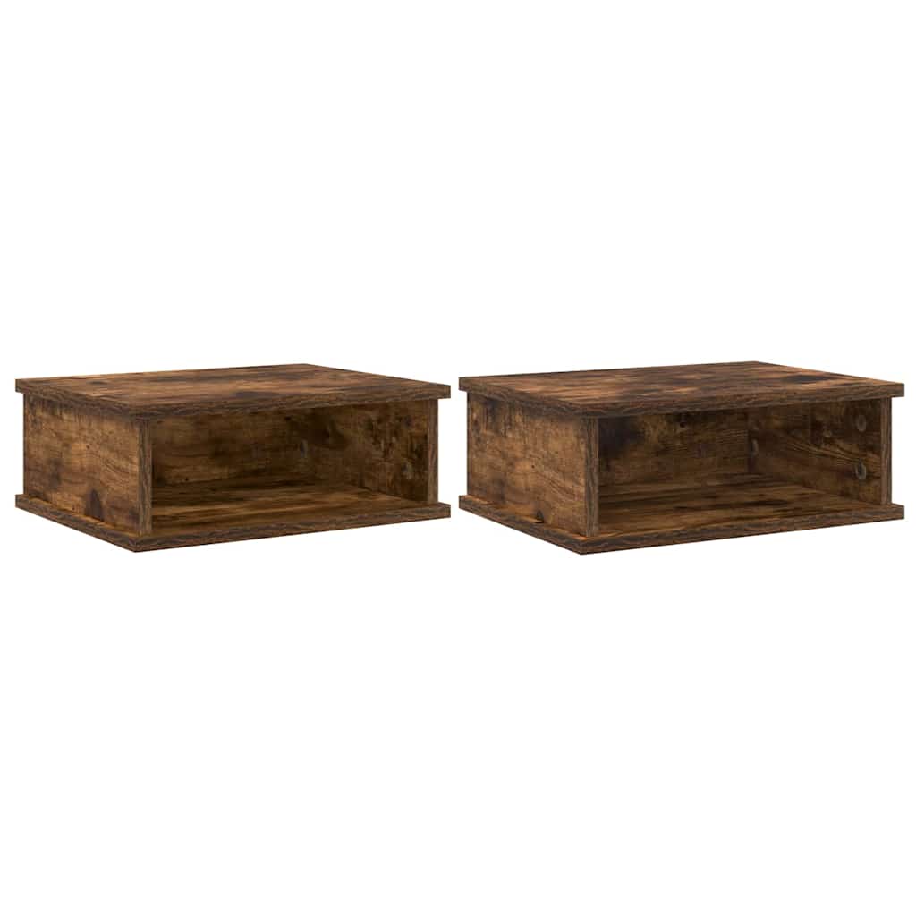 Nachttisch 2 pcs Geräucherte Eiche 40 x 31 x 15 cm